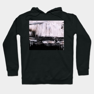 Brushstrokes and shades of the dark black Hoodie